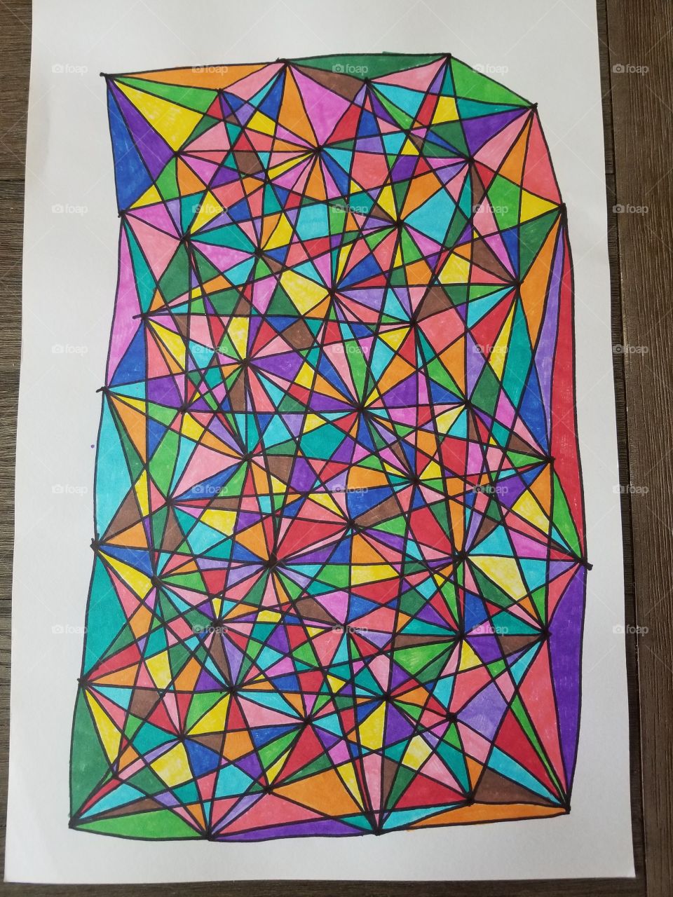 50 dot colorful art connected with lines