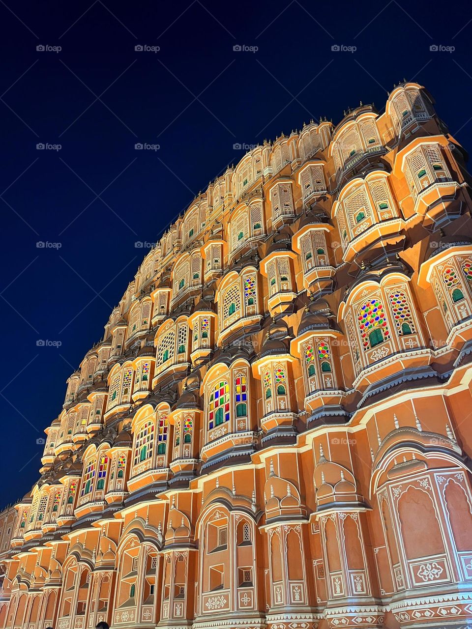 Perspective shot of Hawa Mahal