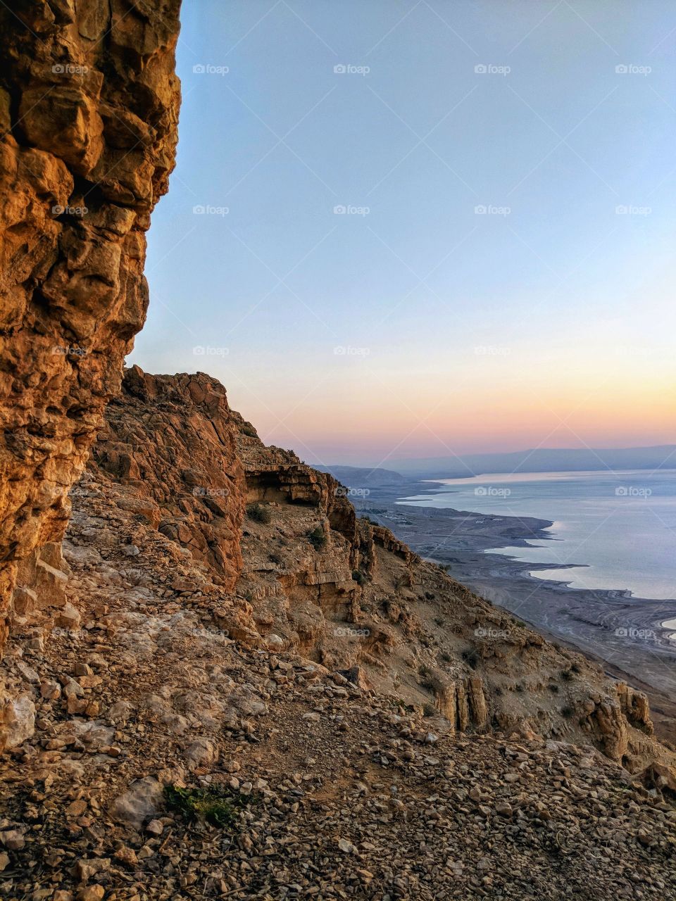 On a cliff above the Dead Sea