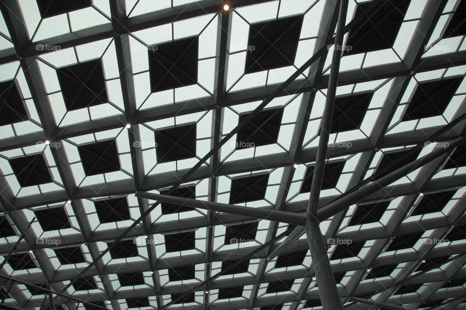 glass ceiling of a building