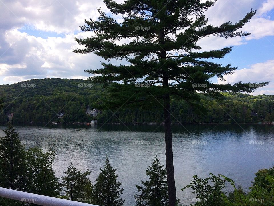 Landscape mountains and lake 