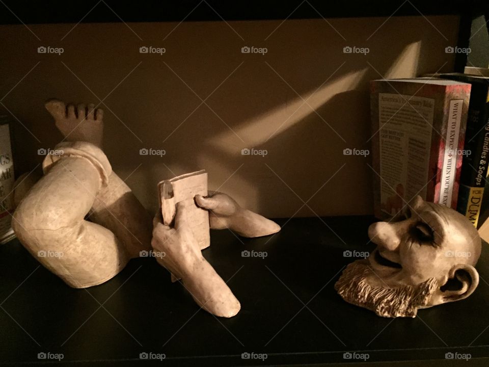 Shelf man statue. Found at an arts and crafts show. 