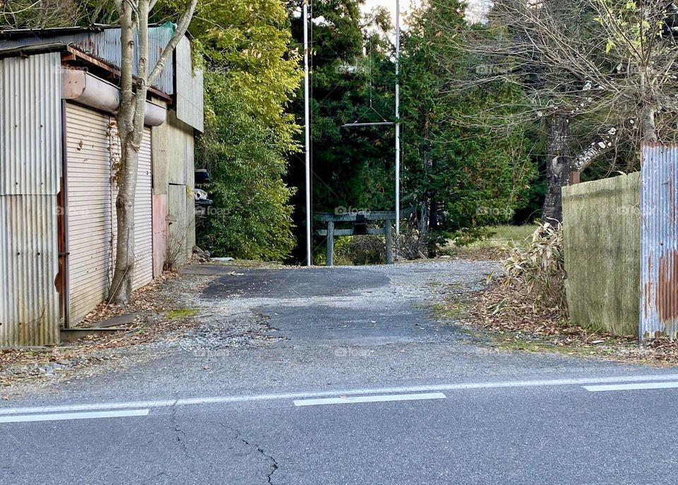 Alley with shrine gate