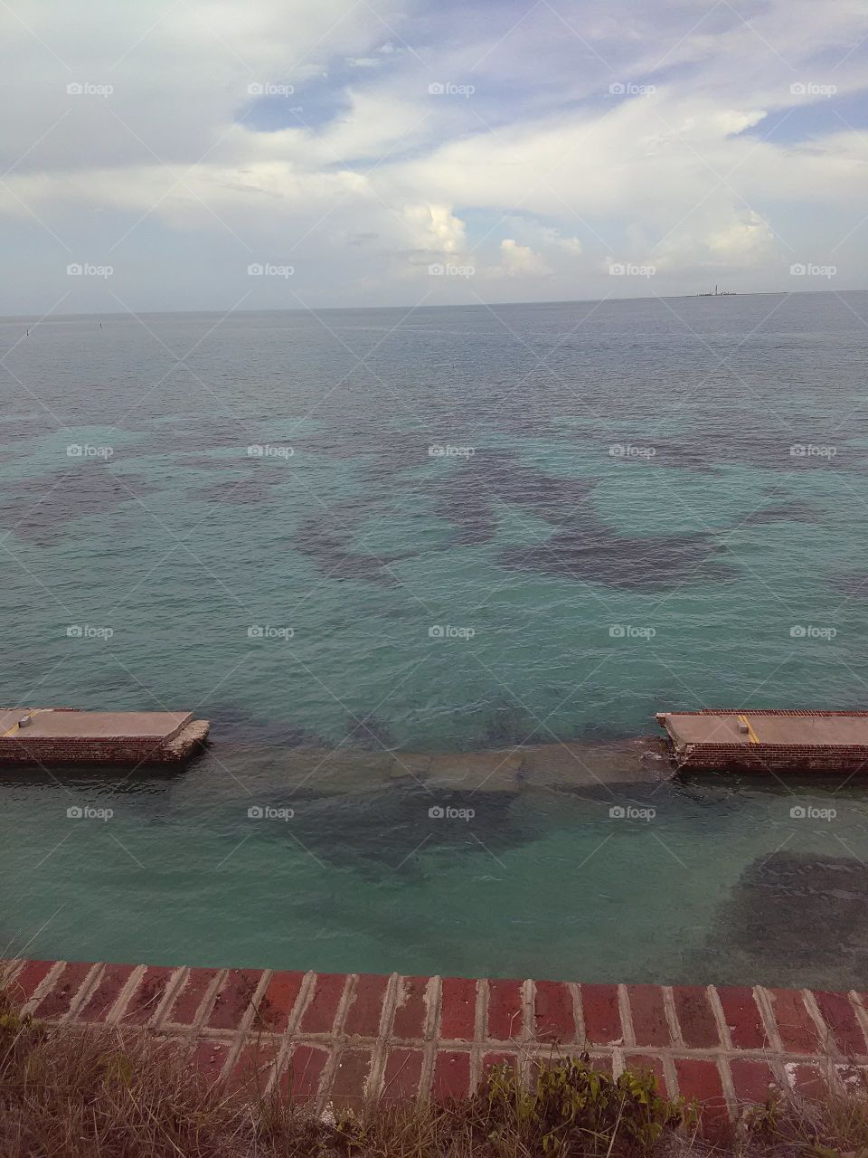 Broken part of walkway at fort in key west 