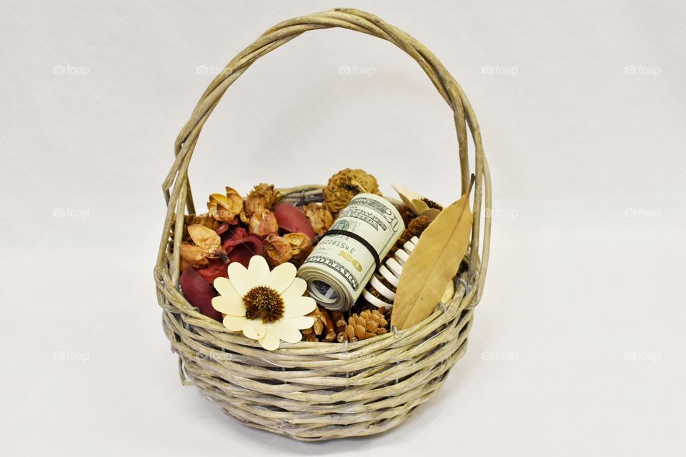 Money into the basket 