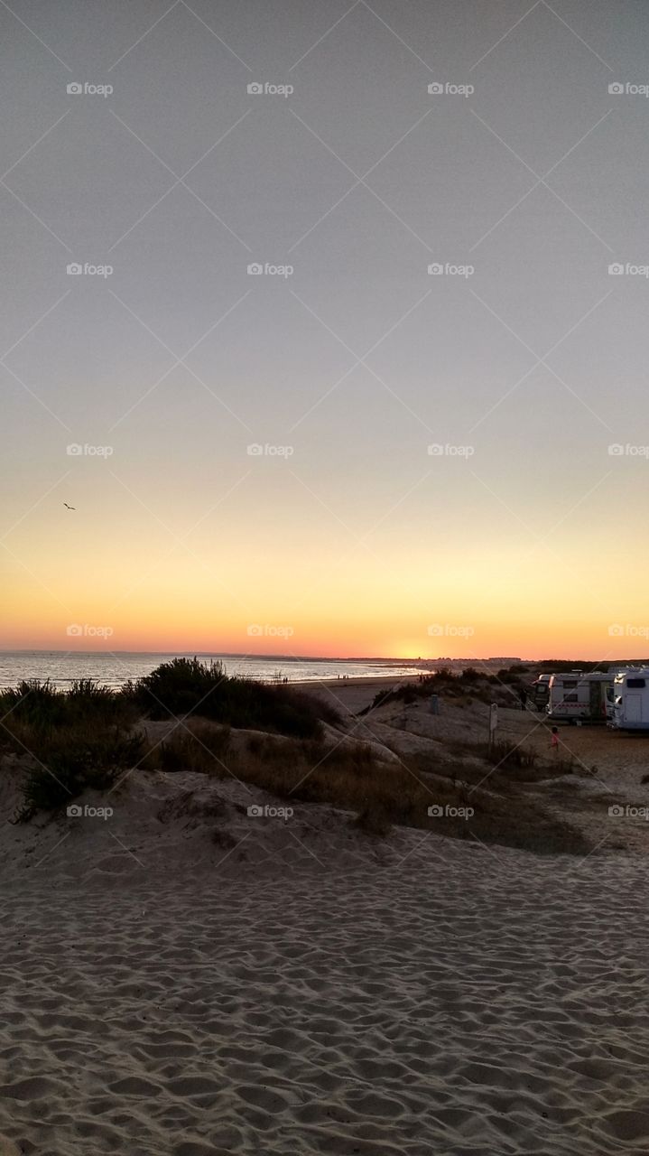 sunset between dunes