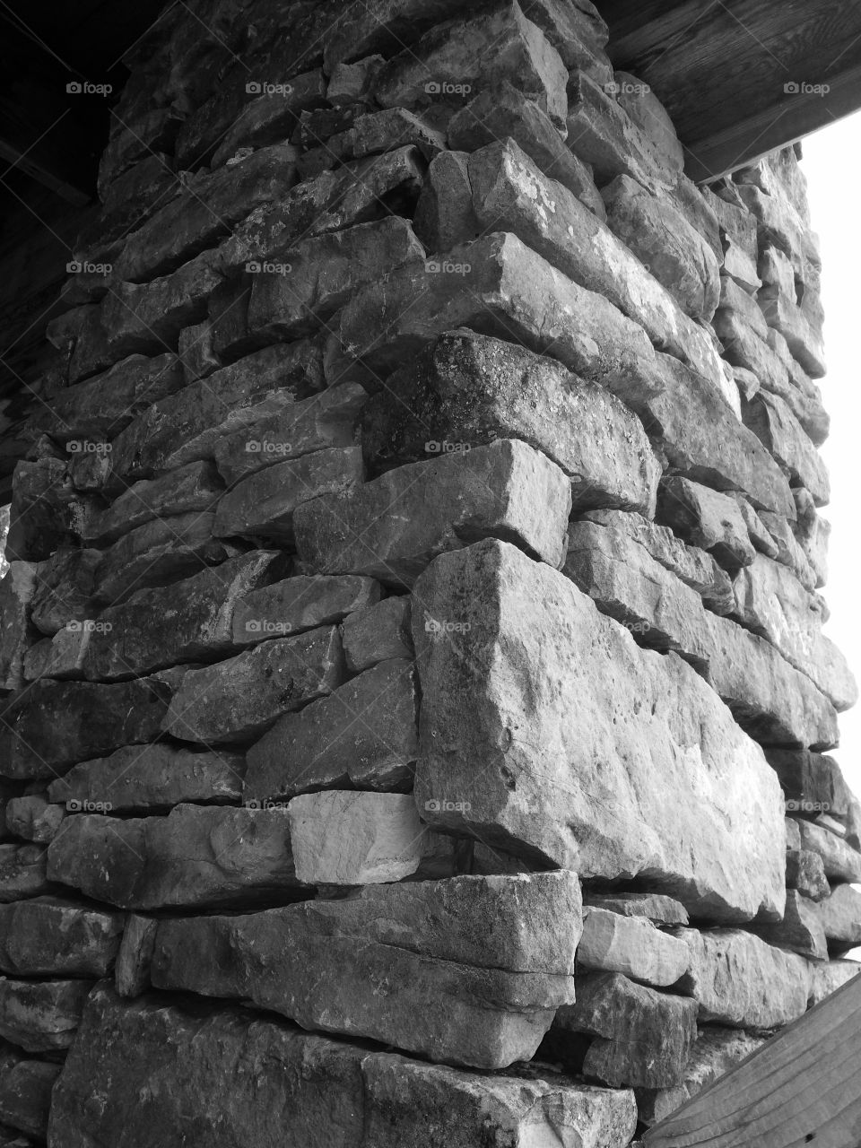 Pillars. Handmade stone support pillar for the deck on our home
