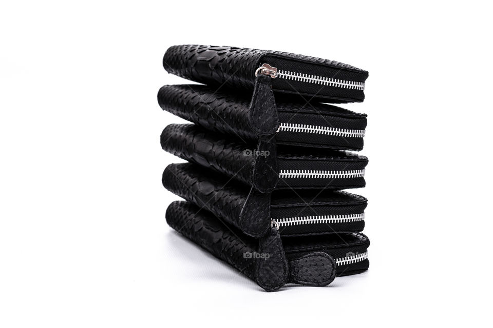 Handmade python leather wallets.