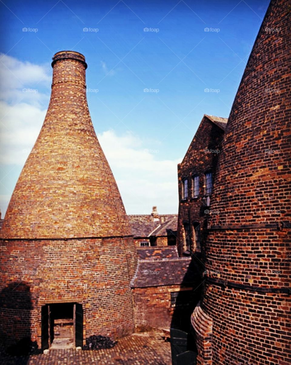 old bottle kiln's that used to make pottery.