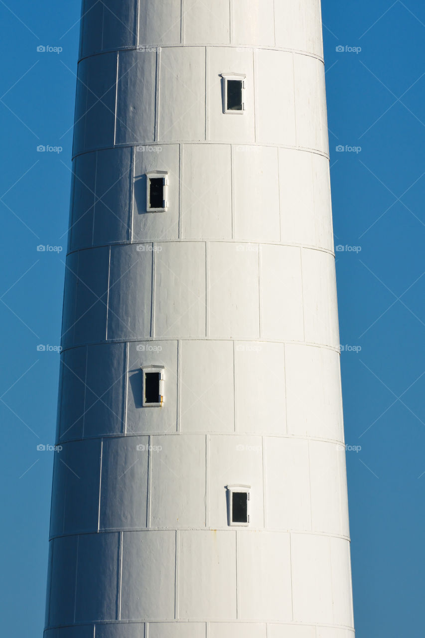 Towering White Lighthouse Tower Structure, Cape Town, South Africa