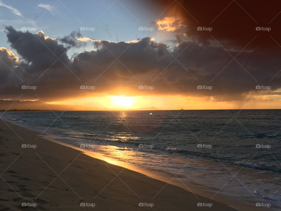 Honolulu eww beach sunset 