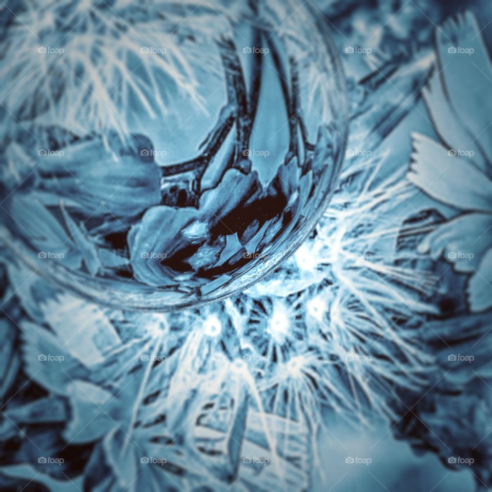 abstract flower in a bubble