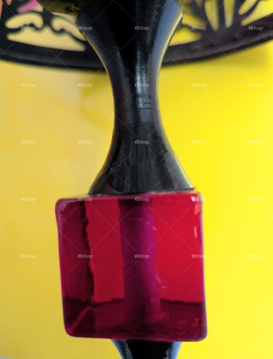 Red lamp with yellow background