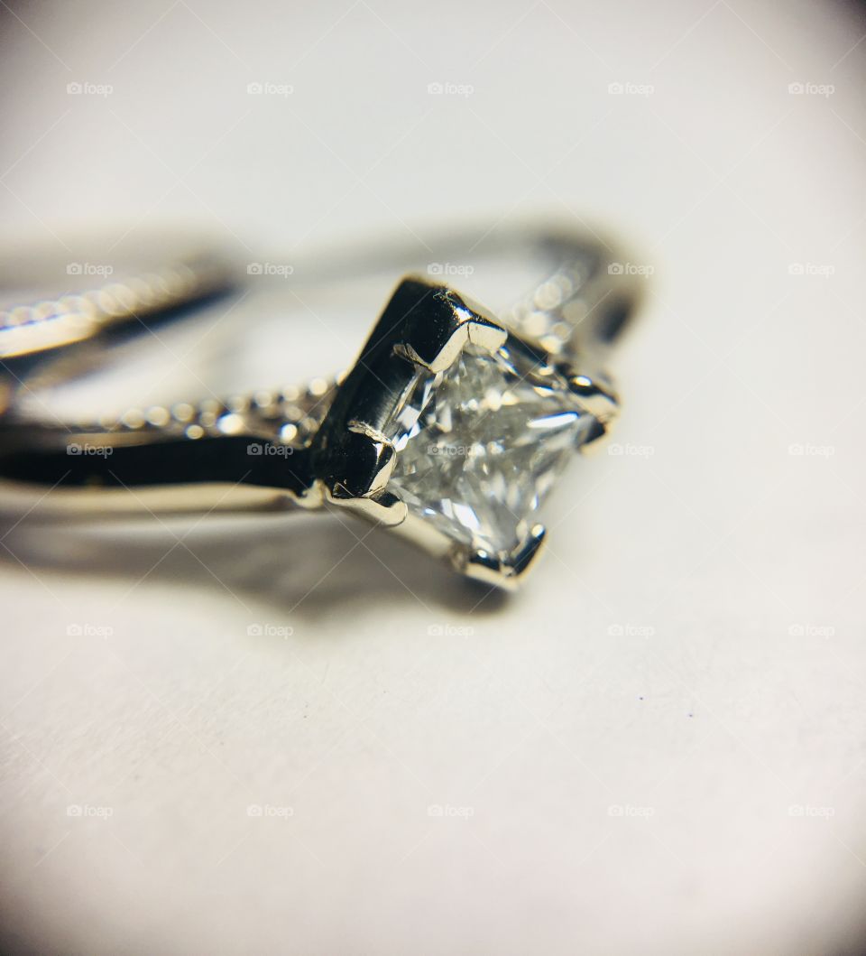 Platinum ring with diamond