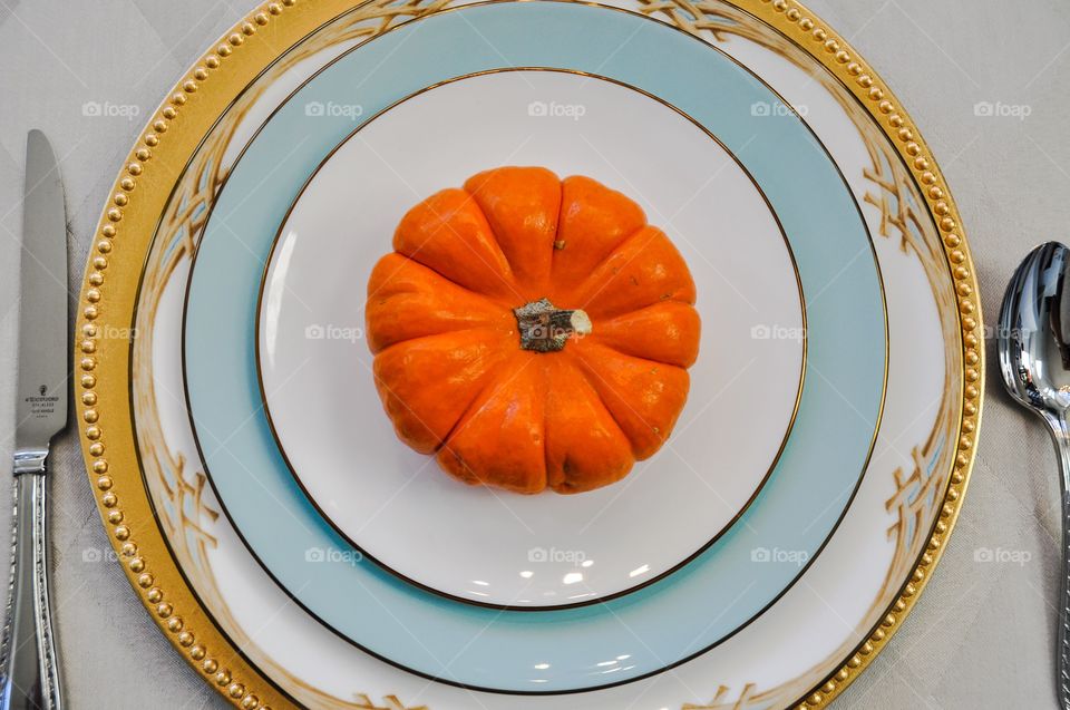 Place setting. A  autumn / Thanksgiving  place setting. 