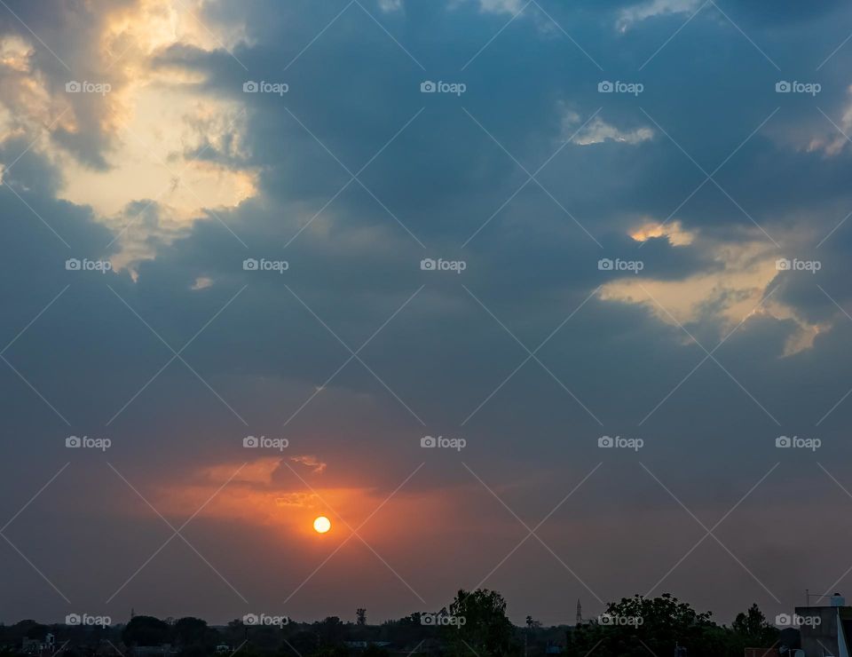 Sunset with beautiful clouds