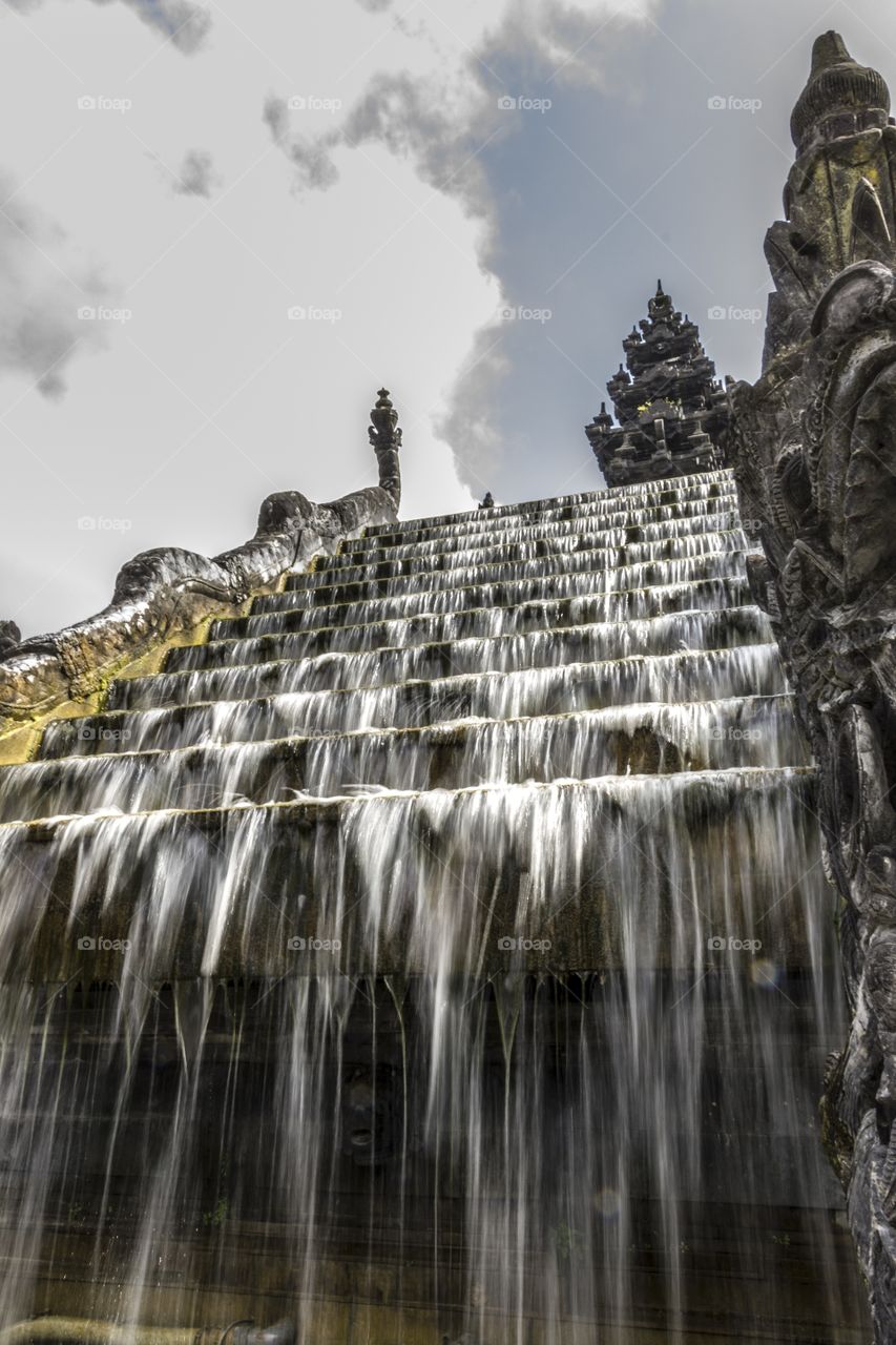 Staircase waterfall, water curtain