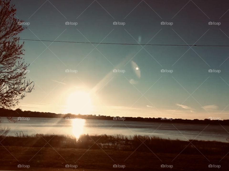 Dramatic Florida sunrise over a lake