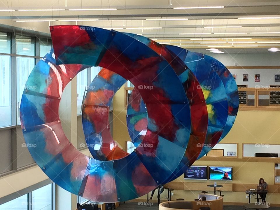 Glass art in the library 