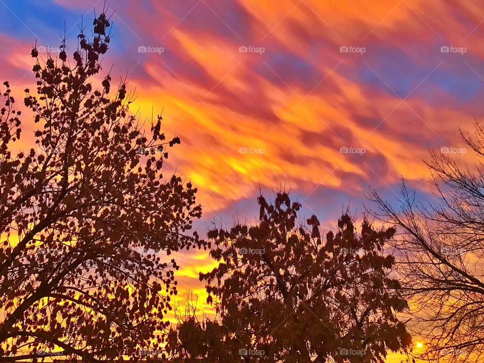 Fiery Fall Sunrise over Twin Falls, ID