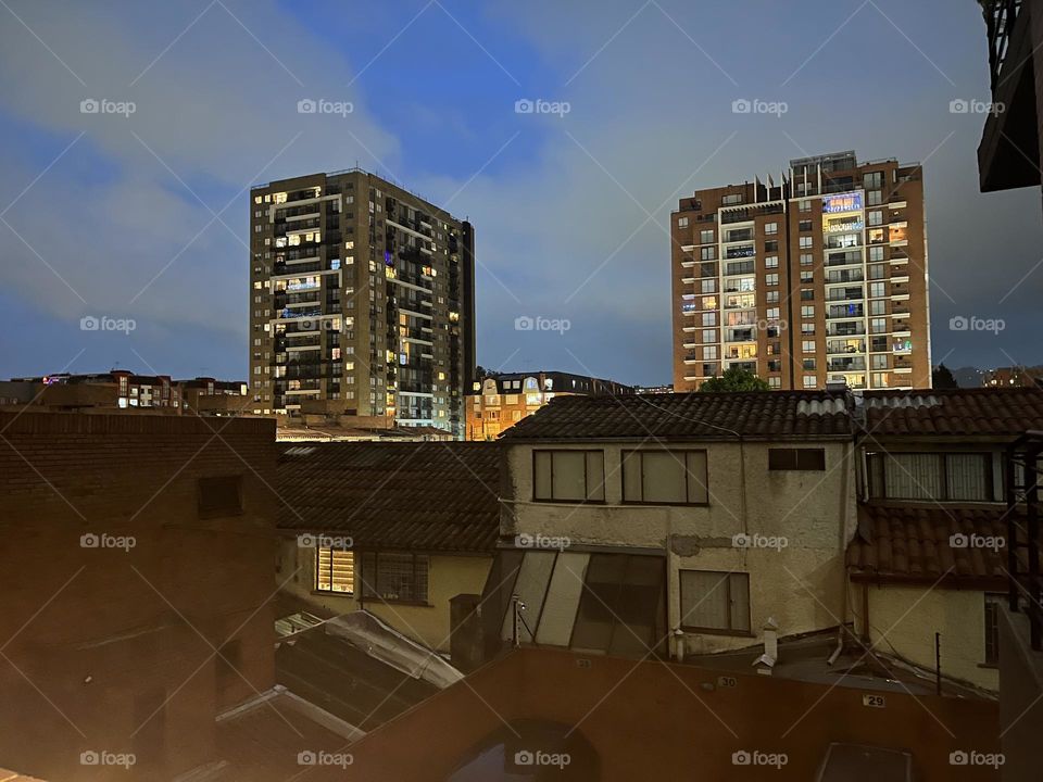 The sunset and the architecture 