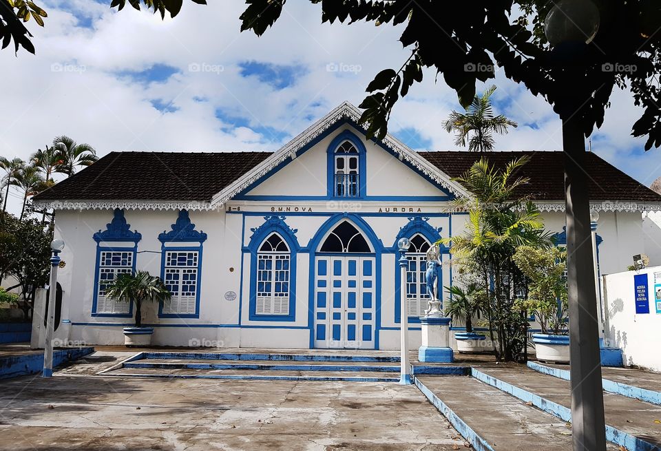 Blue antique house