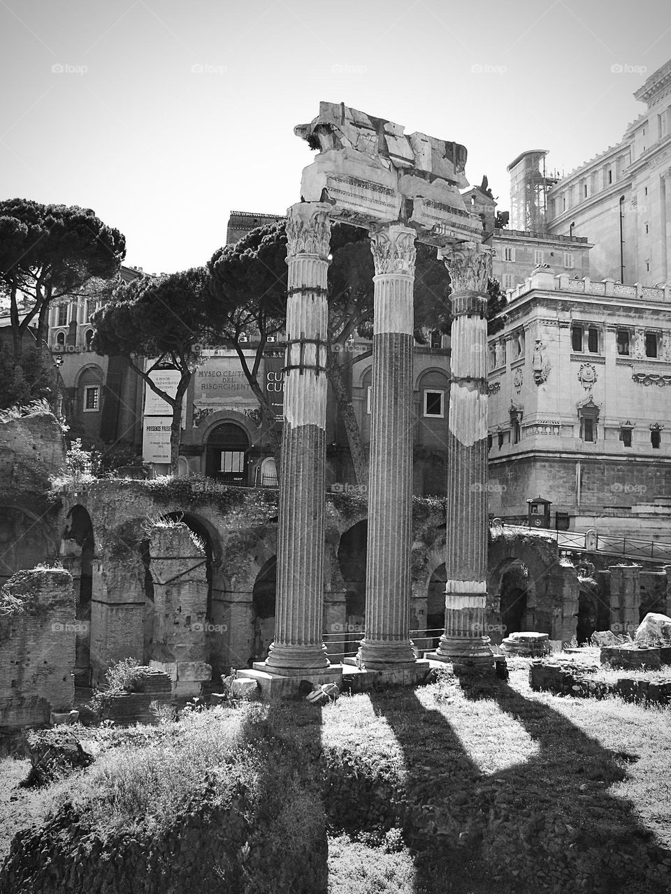 Roman ruin columns in Italy 