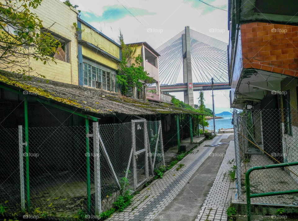 A street in abandoned Ma Wan fishermen village, Hong Kong