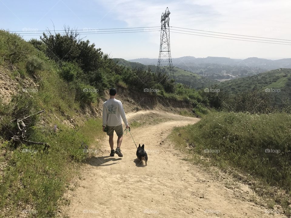 Hiking with corgi 