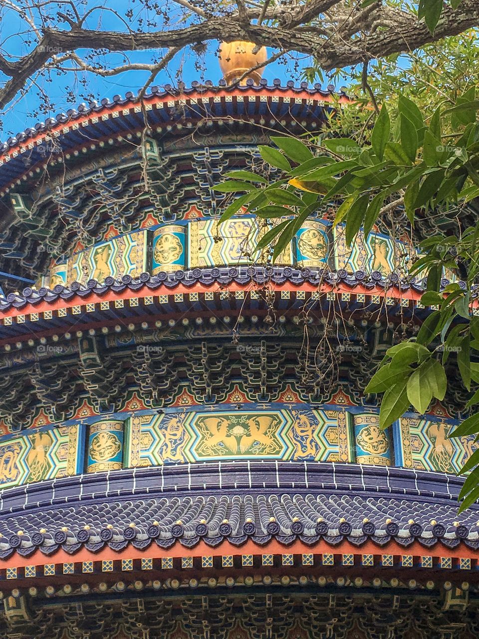 China pavilion at Epcot.  Beautifully decorated inside and out - the colors are phenomenal! 