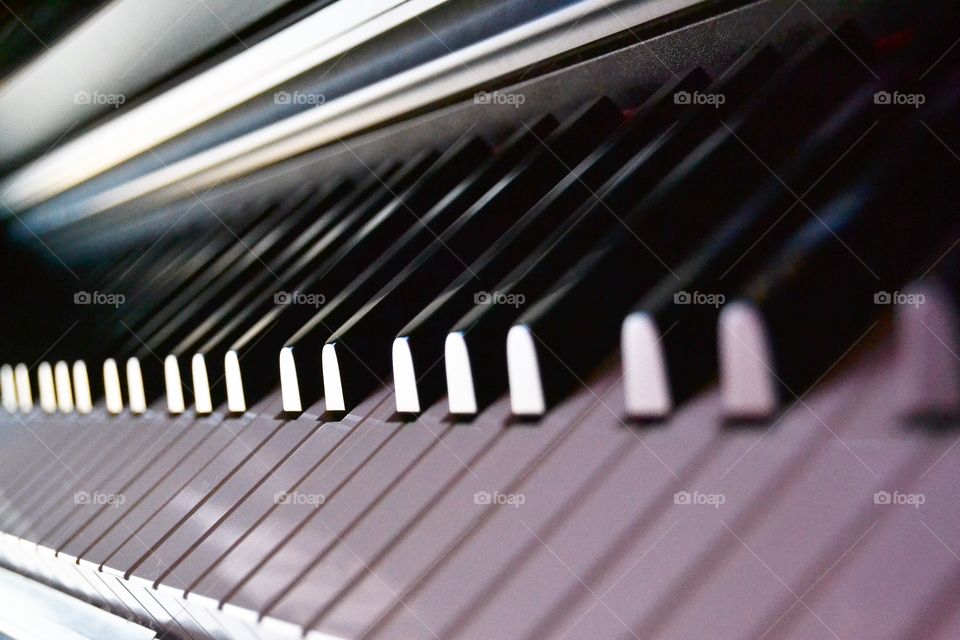 Close-up of piano keys