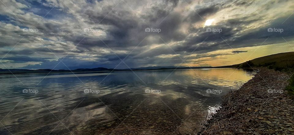 закат на озере Иткуль