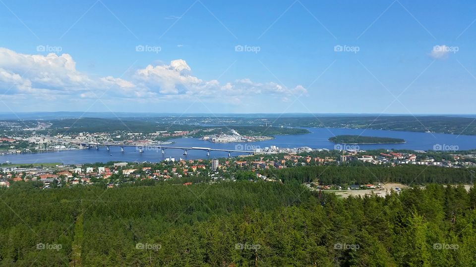 View over Sundsvall city, Sweden.
