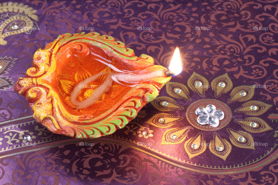 Indian festival Diwali diya oil lamp