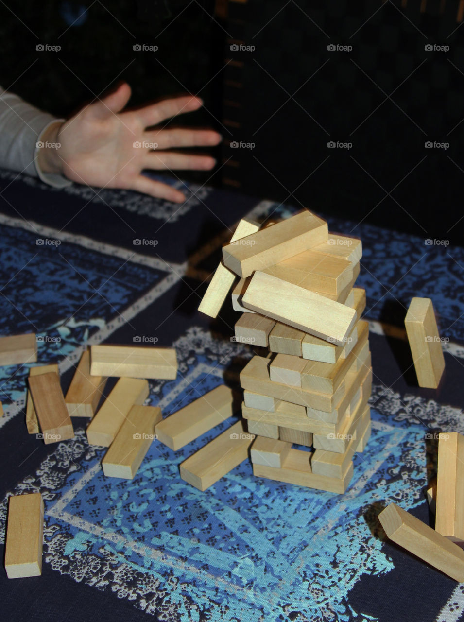 yenga tower collapsing