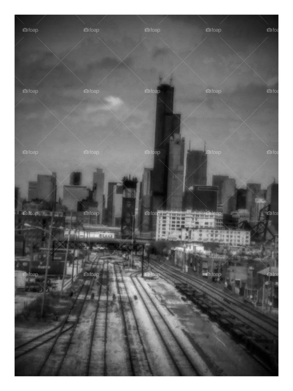 Chicago Skyline/ Black and white
