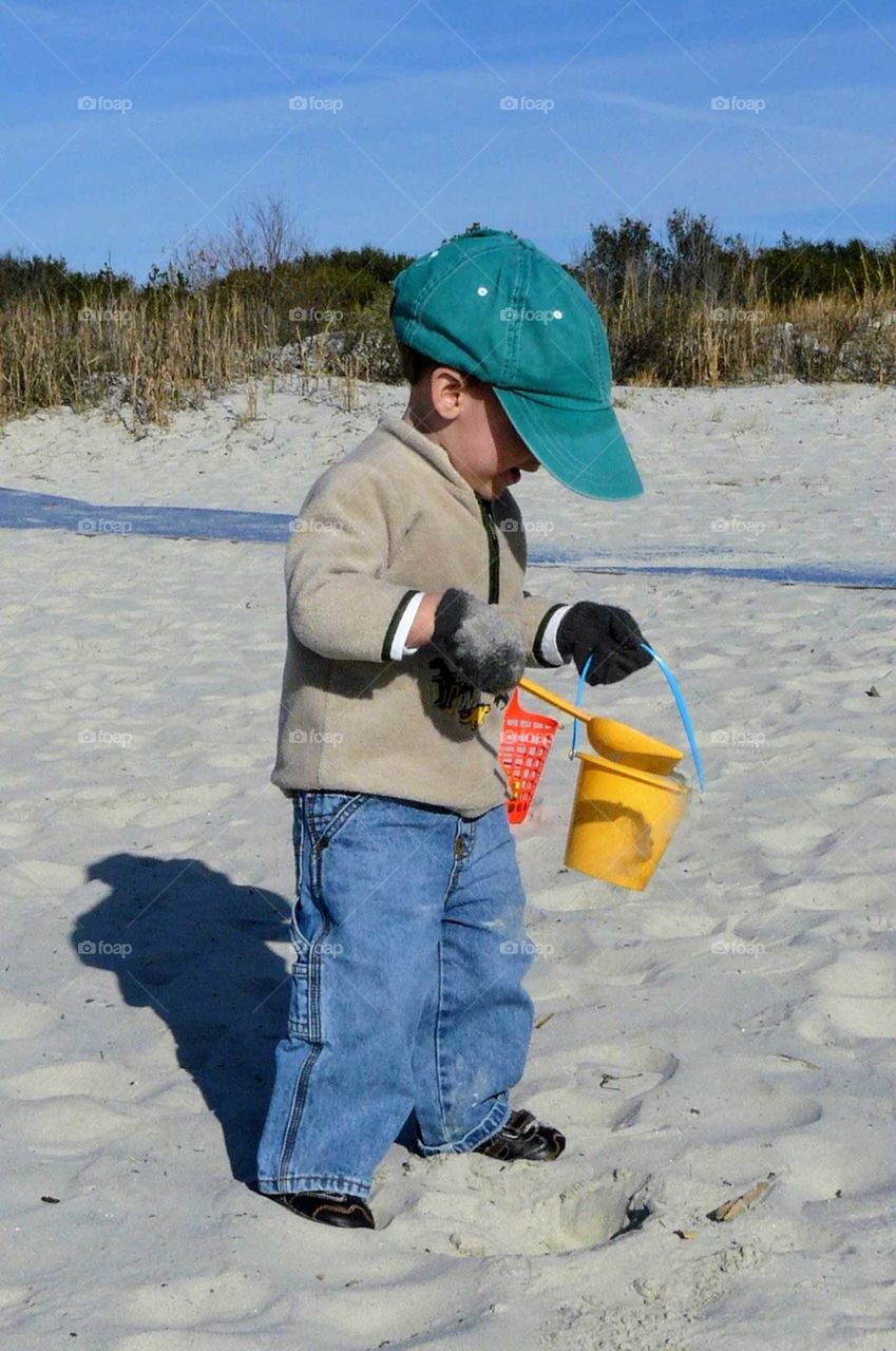 Digging at the beach