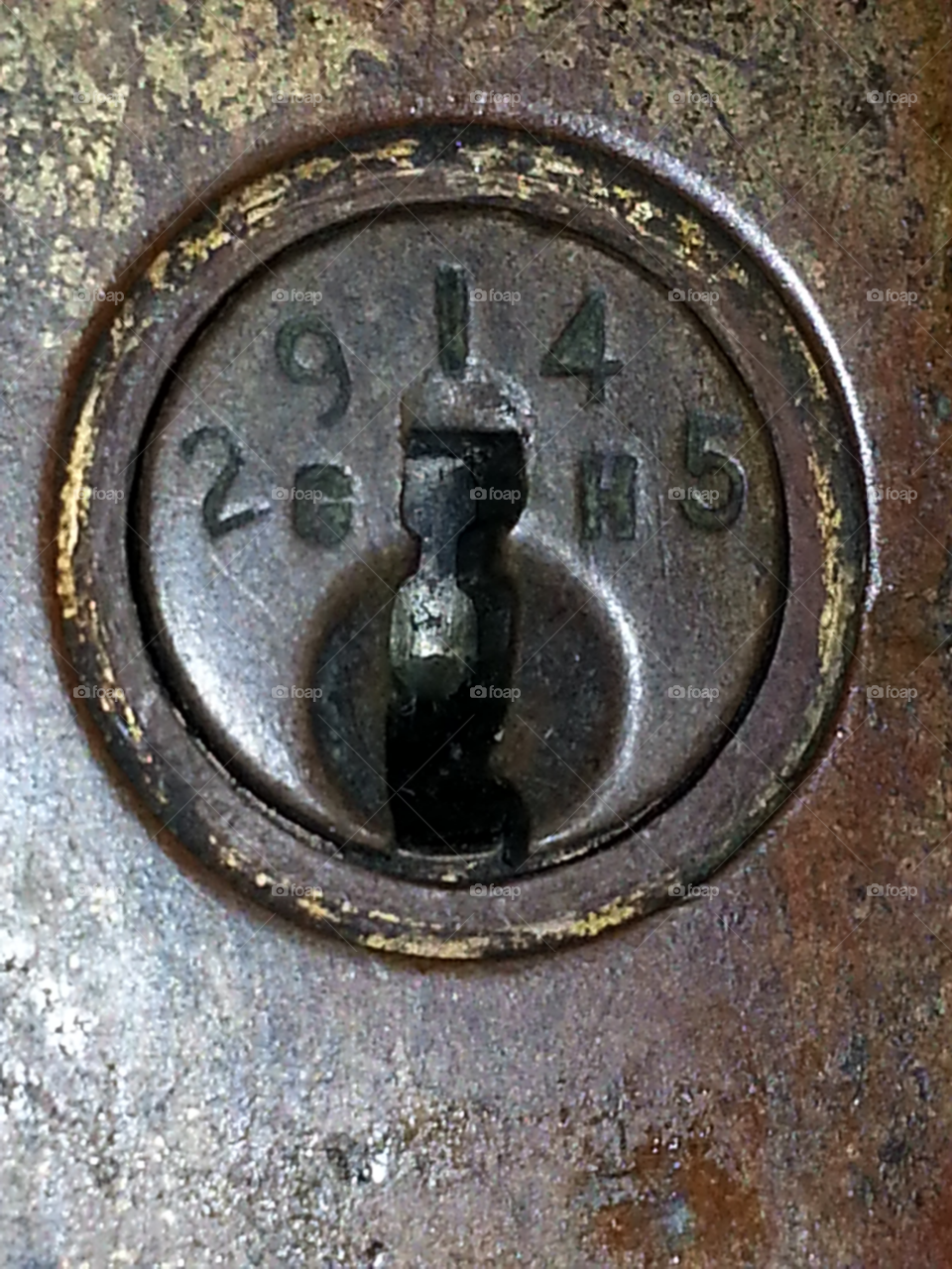 padlock keyhole. vintage Yale padlock keyhole