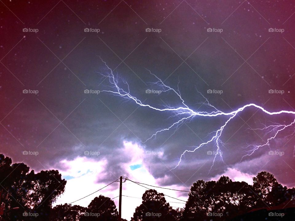 Lighting storm. Summer lightning storm in Florida