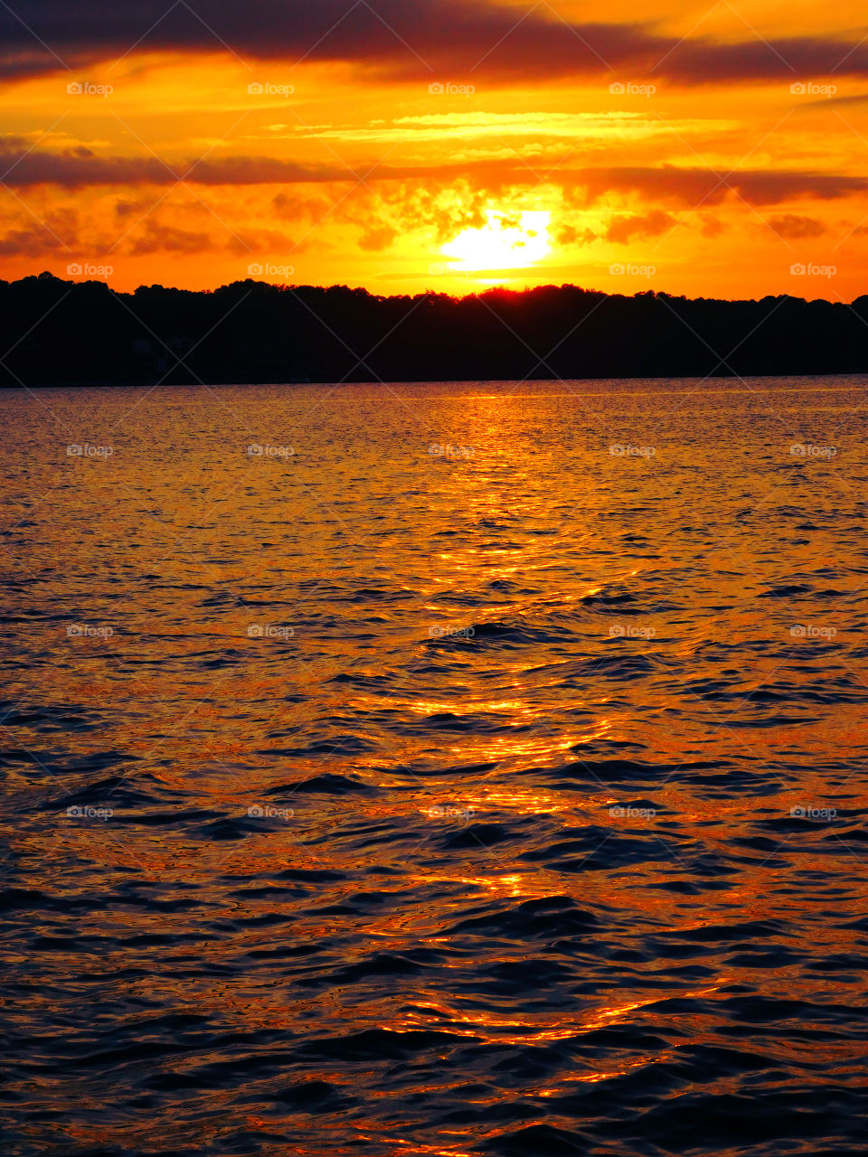 Sunset over idyllic sea