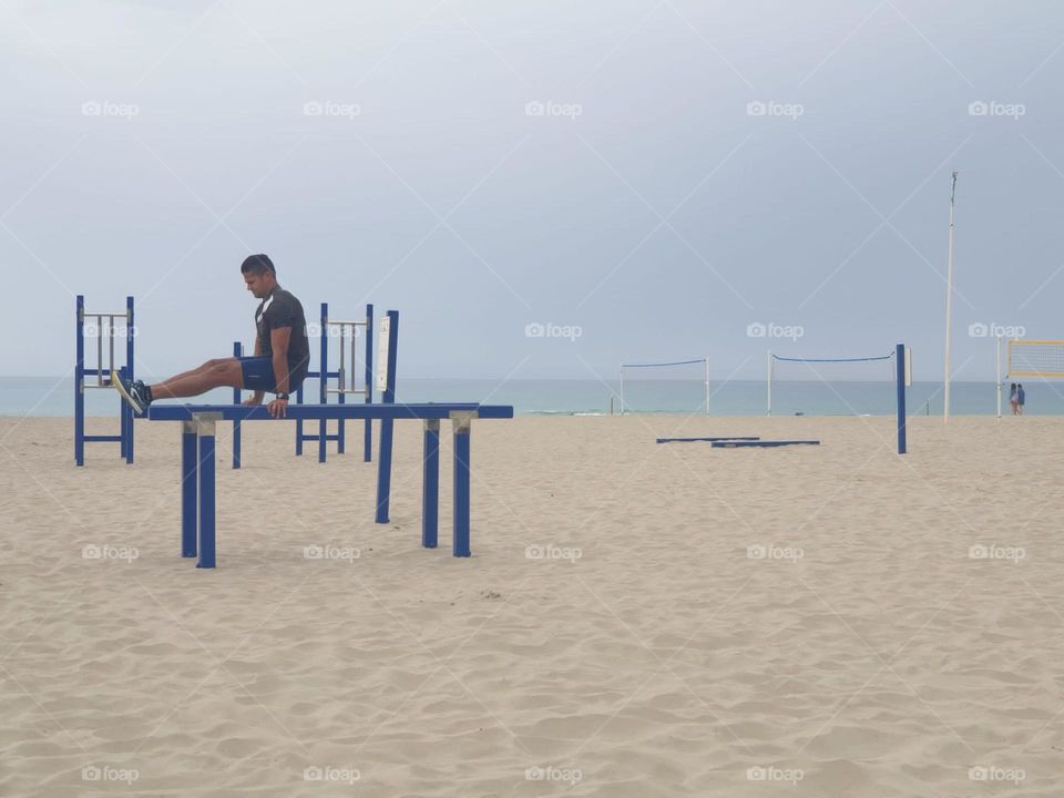 Fitness#training#position#beach#human