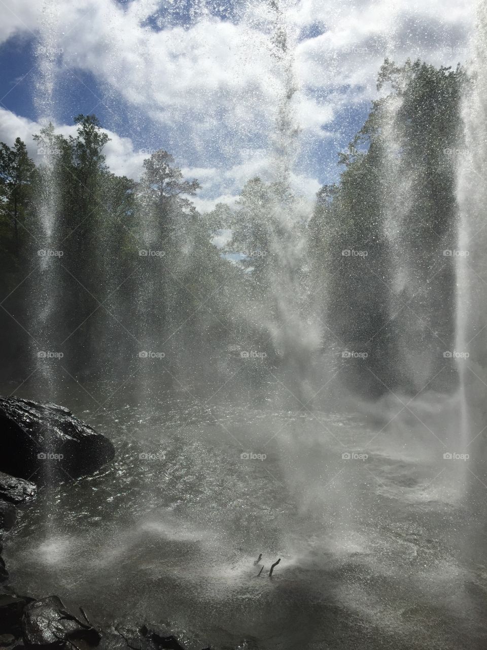 Looking out from behind a waterfall gives an entirely different perspective of this scenic view