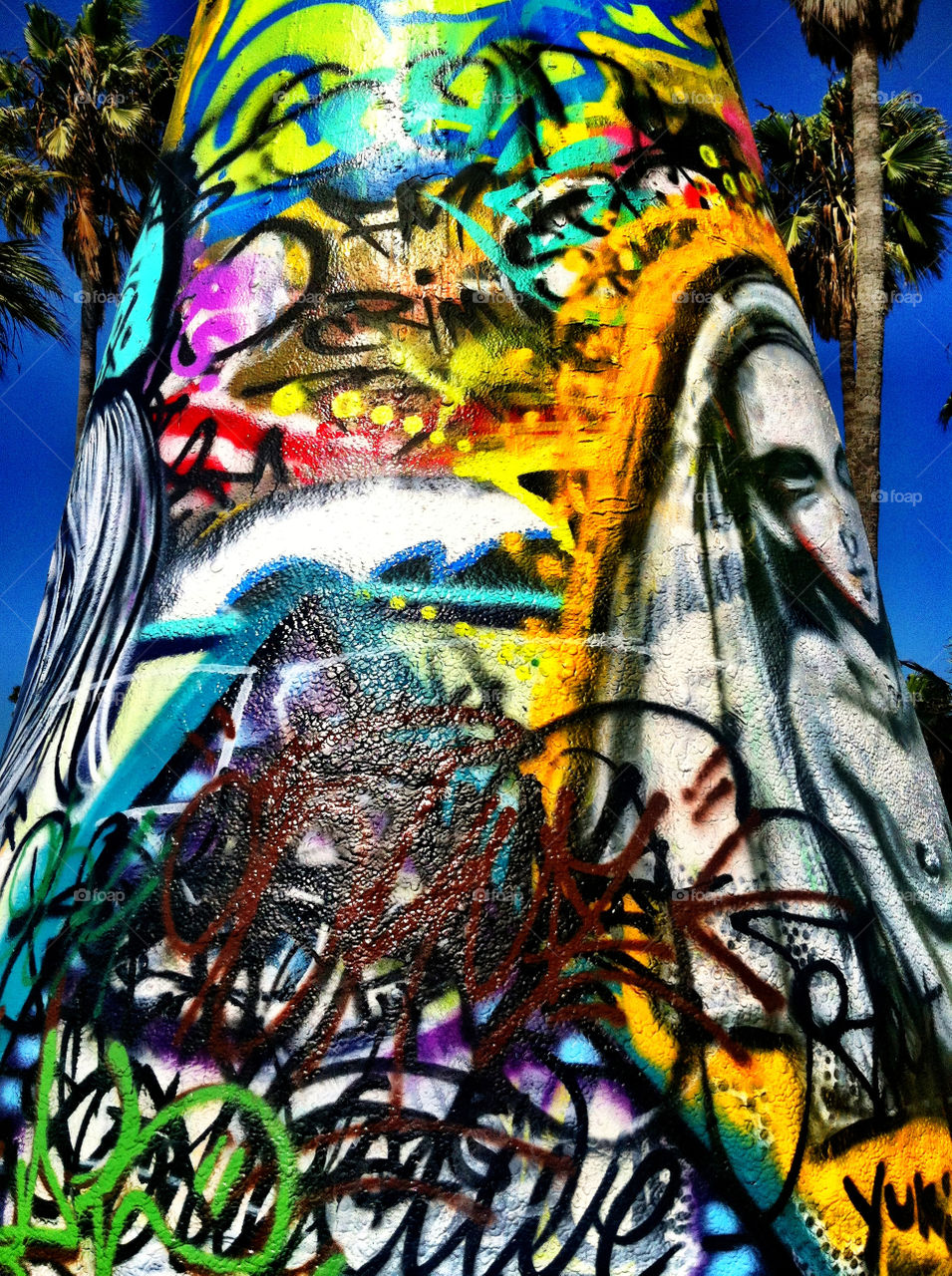 beach graffiti colors tree by lindseyrand