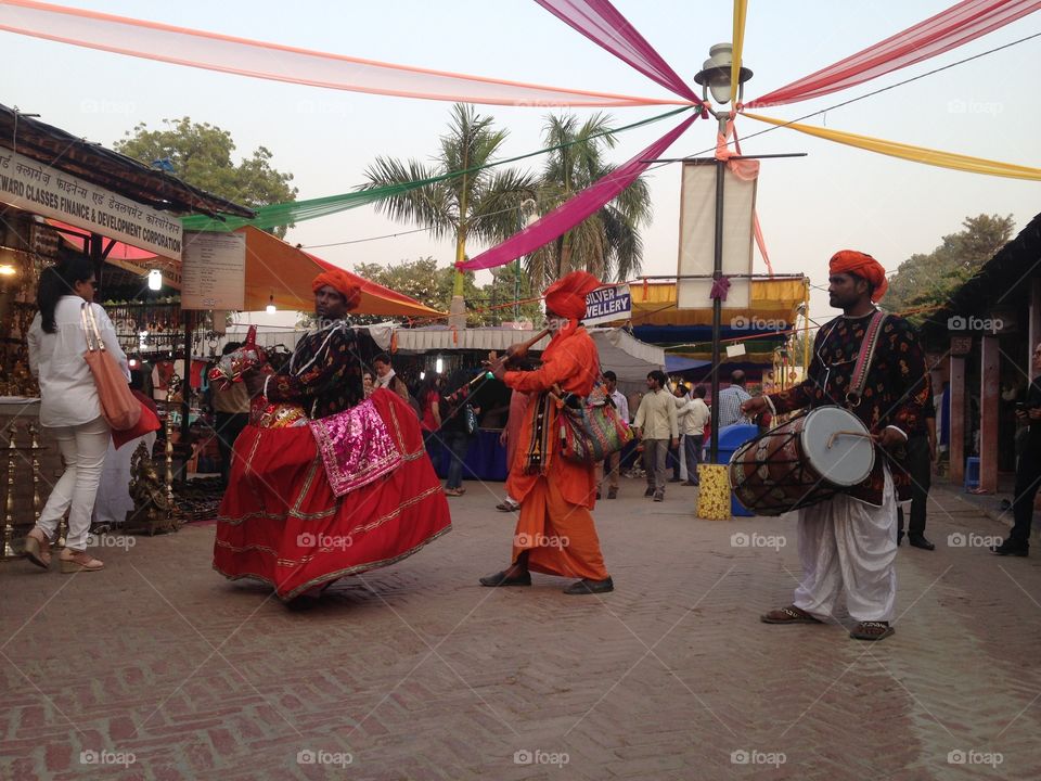 Rajasthani dance troupe performing. 