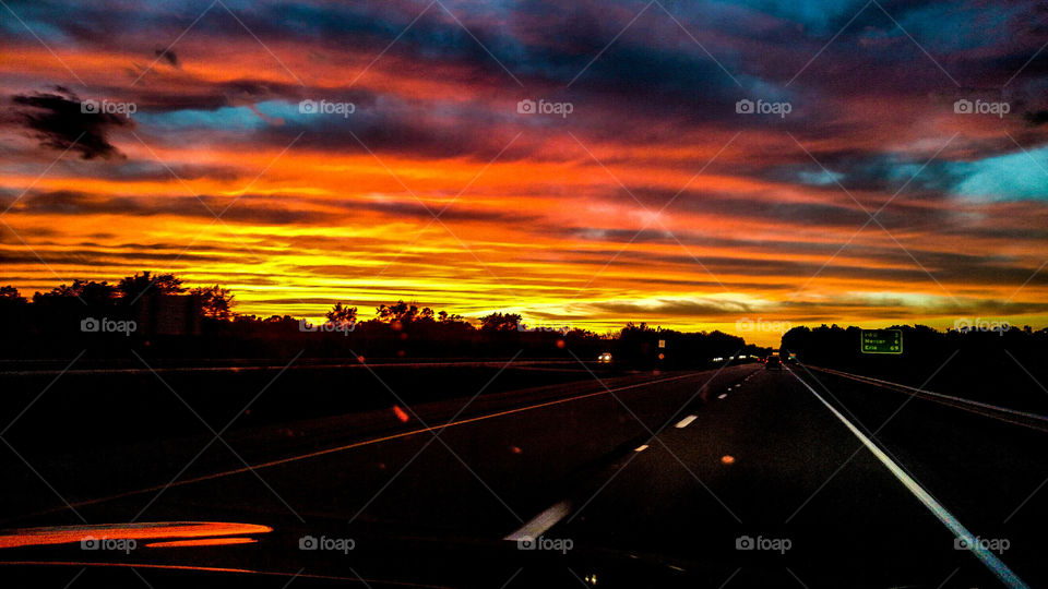 highway sunset