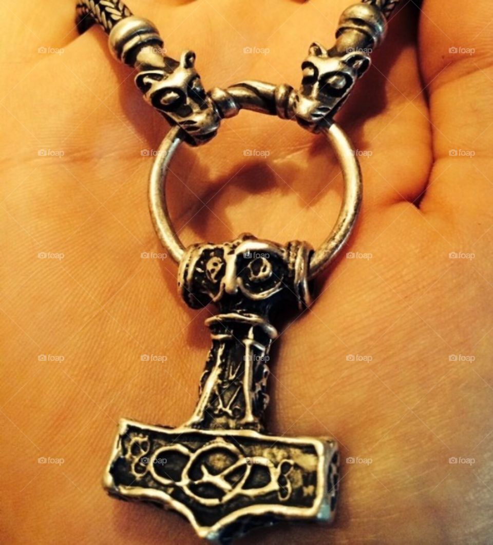 Mjolnir pendant.. The hammer of Thor, Mjolnir. 
A handmade silver pendant polished in ashes.