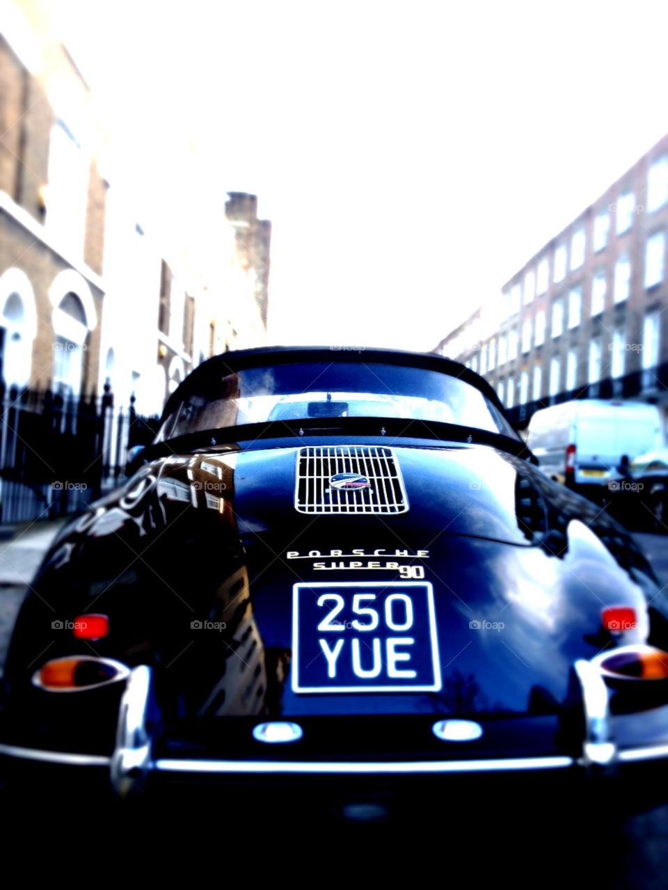 classic car kings road london parked in street porsche super 90 by kikicheeky