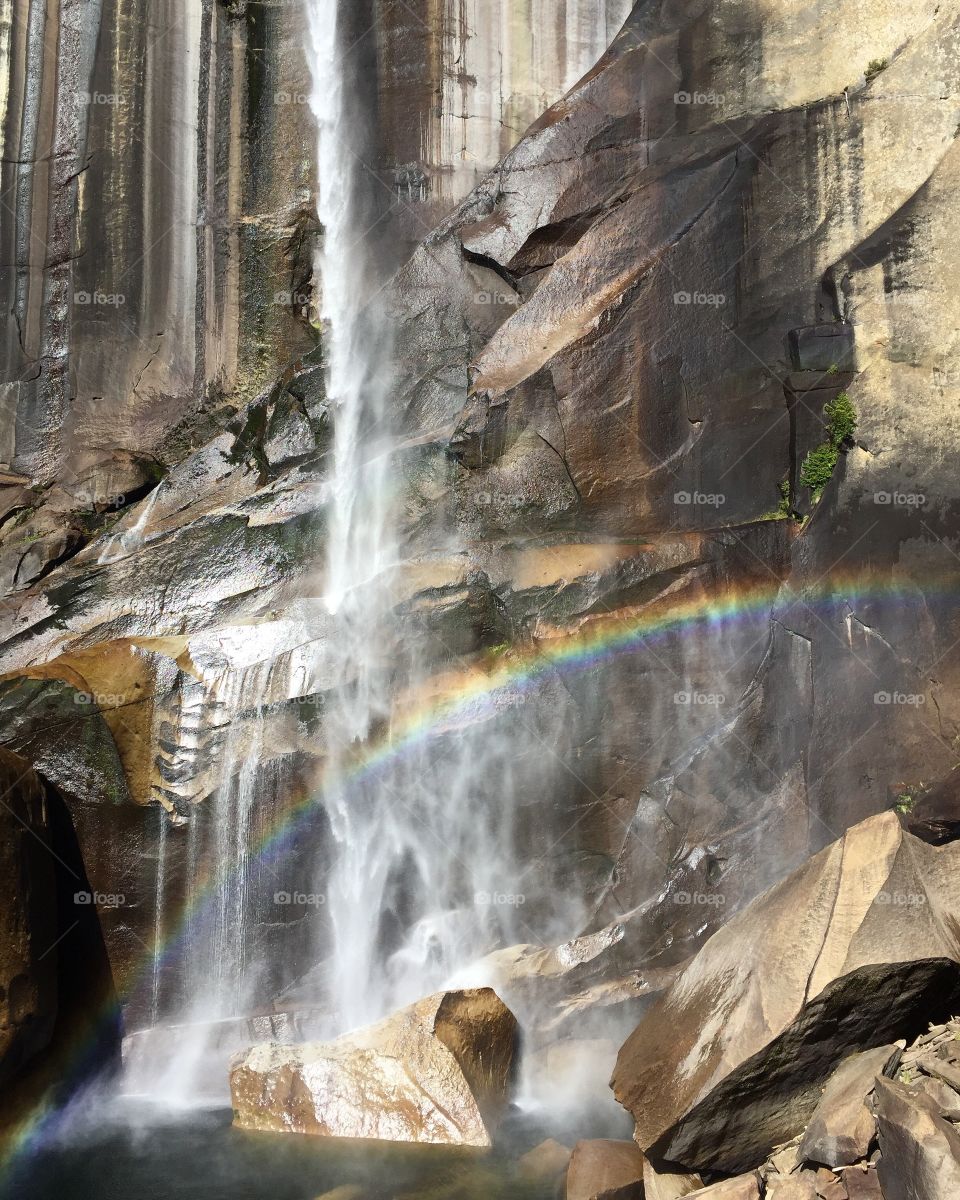 Rainbow in waterfall