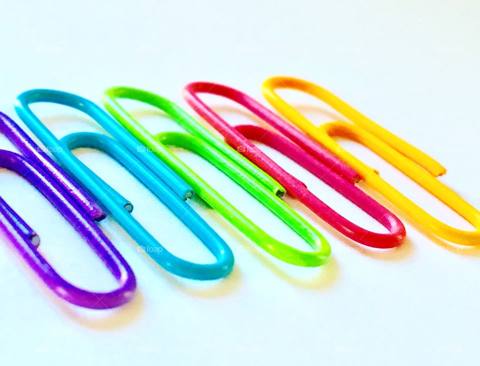 Rainbow paper clips 