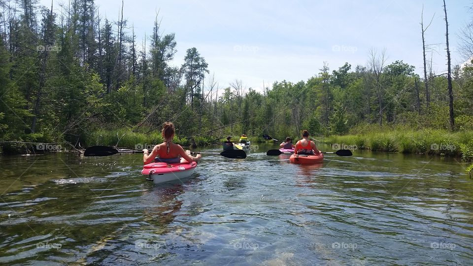 Kayaking down the Cut River